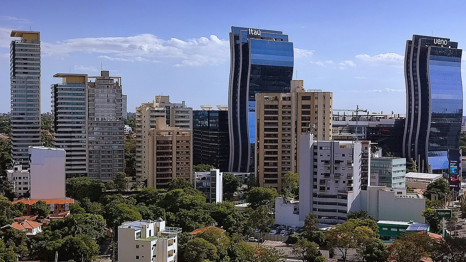 Office towers in the business district of Asunción