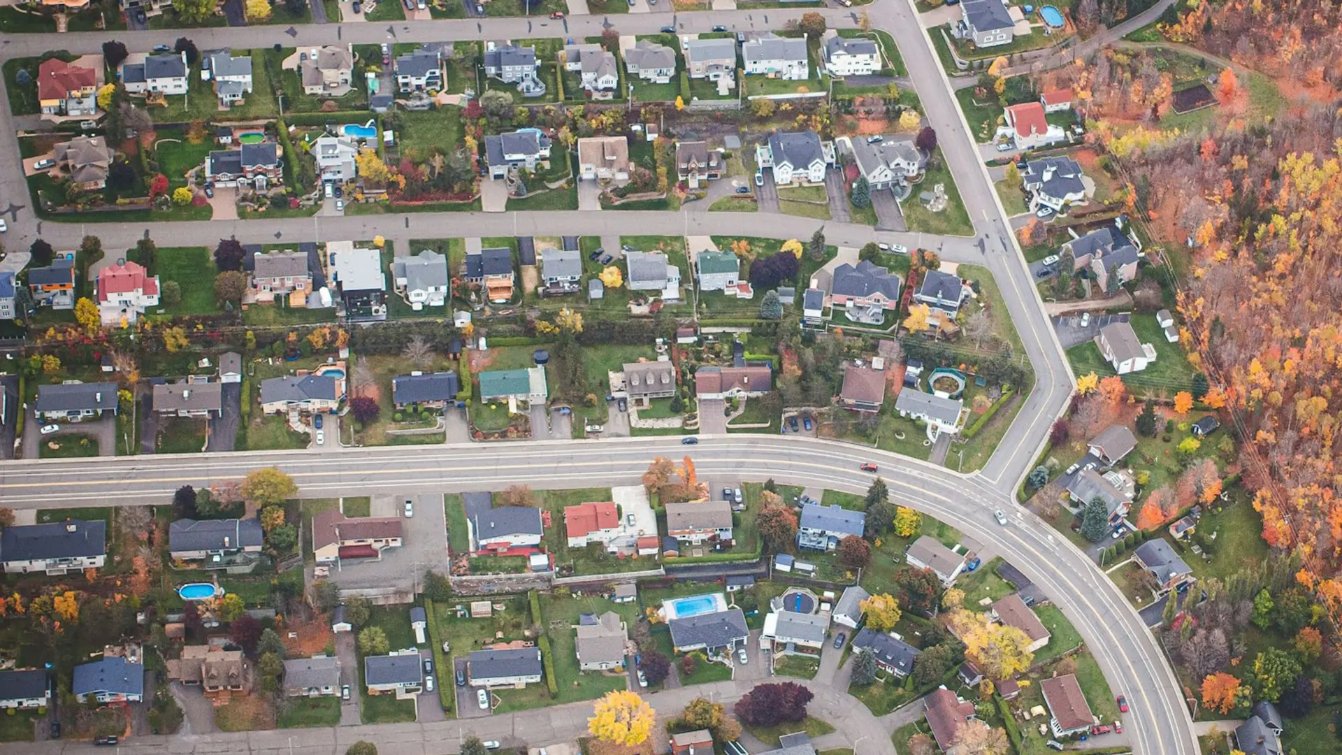 Aerial view of residential real estate in Paraguay.